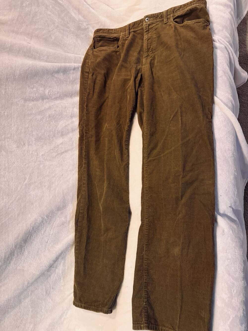 Weatherproof Khaki Corduroy Pants Mens 38x32 Brown Cotton Casual Trousers